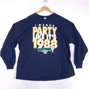 Smack Apparel Notre Dame Lou Holtz Shirt Mens 3XL Long Sleeve Navy 1988 Party